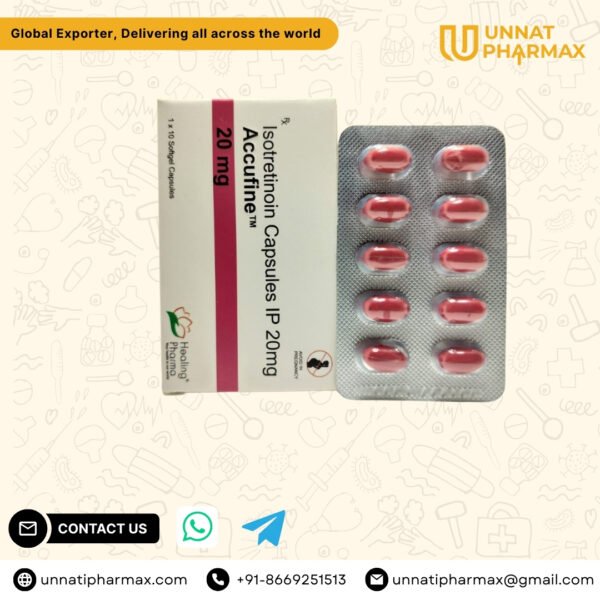 Accufine 20mg Softgel Capsule – Isotretinoin for Severe Acne Treatment