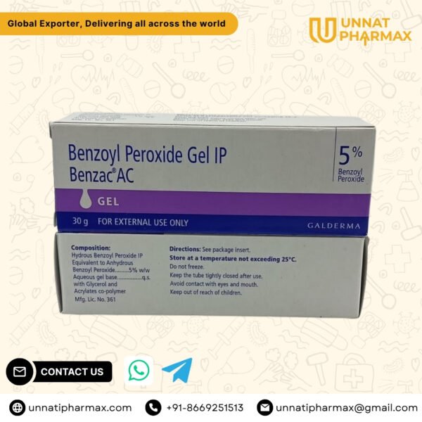 Benzac AC 5% Gel – Benzoyl Peroxide Acne Treatment (5% w/w, 20–30g)