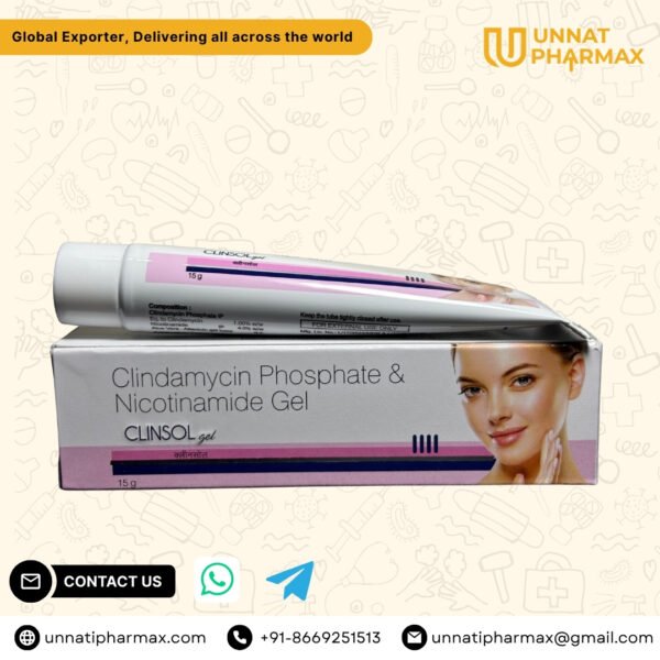 Clinsol Gel – Anti-Acne Topical Gel with Clindamycin Phosphate by unnatipharmax.com