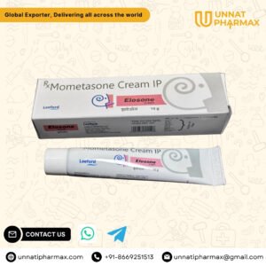Elosone Cream helps reduce inflammation, lighten skin, and treat pigmentation issues. Available for global bulk export & wholesale supply.
