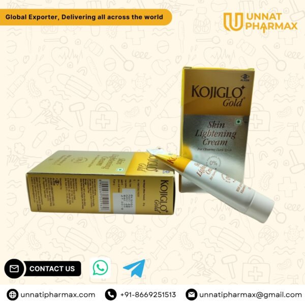 Kojiglo Gold Cream – Skin Brightening Cream with Kojic Acid, Glutathione, Arbutin & Liquorice (20g)unnatipharmax.com