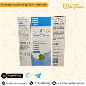 Buy Melaglow Prime Cream – Advanced Skin Brightening with Niacinamide, Kojic Acid & Natural Extracts (20g) by unnati Pharmax