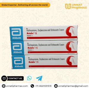 Buy Melalite 15 Cream – Broad-Spectrum Sunscreen with Octyl Methoxycinnamate, Oxybenzone & Avobenzone (30g) by unnatipharmax