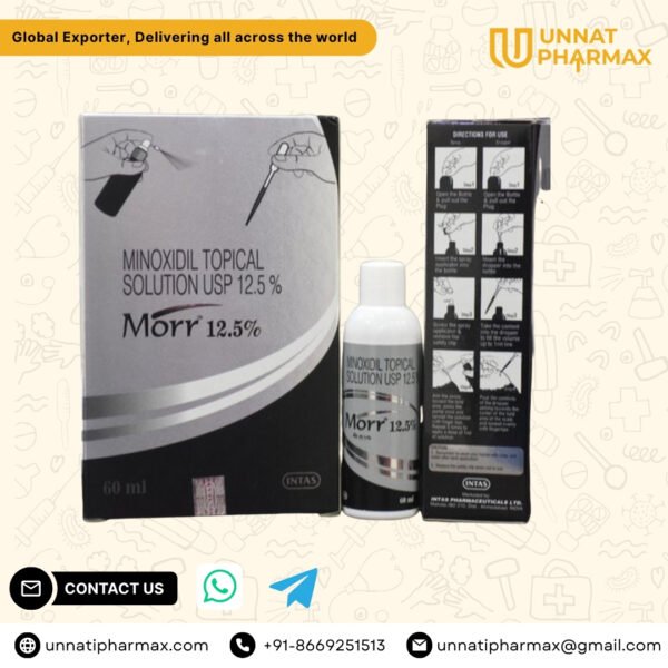 Morr 12.5%, Minoxidil 12.5%, Extra Strength Hair Regrowth, Severe Hair Loss Treatment, Pattern Baldness Solution, Strong Minoxidil Formula, Morr Unnati Pharmax, Hair Thinning Control, Hair Fall Solution, Advanced Hair Regrowth