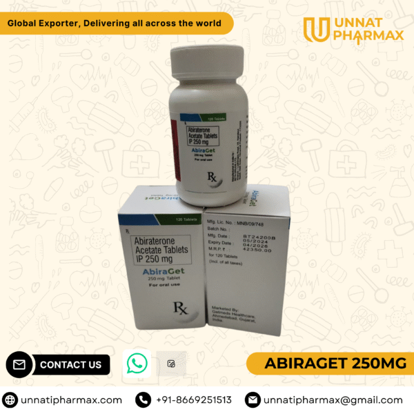 Abiraget Abiraterone Acetate 250mg tablets for prostate cancer treatment – generic Zytiga alternative
