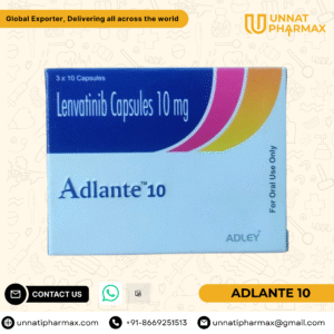 Adlante 10mg Lenvatinib Capsules for thyroid, kidney, liver, and endometrial cancers.