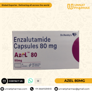 Azel 80mg Enzalutamide Capsules for prostate cancer treatment.