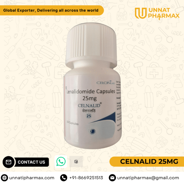 Celnalid 25mg Lenalidomide Capsules for blood cancer and myelodysplastic syndromes.