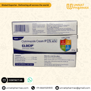 Clocip Clotrimazole Cream tube packaging displayed on a clean background.