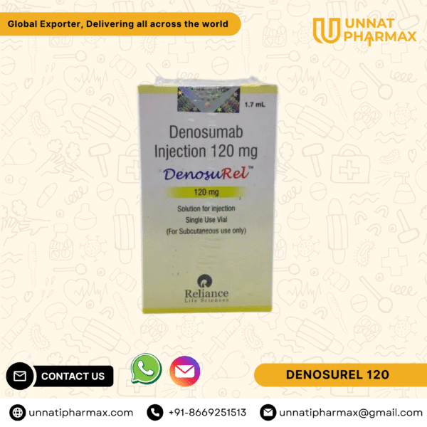 Denosurel 120 mg Denosumab Injection for osteoporosis and preventing bone complications in cancer.