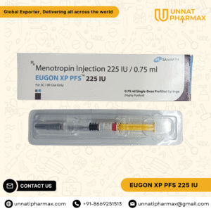 EUGON XP PFS 225 IU Menotropin Injection for female infertility, male hypogonadism, and male infertility.