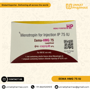 Eema HMG 75 Menotropin Injection for female infertility, male hypogonadism, and male infertility.