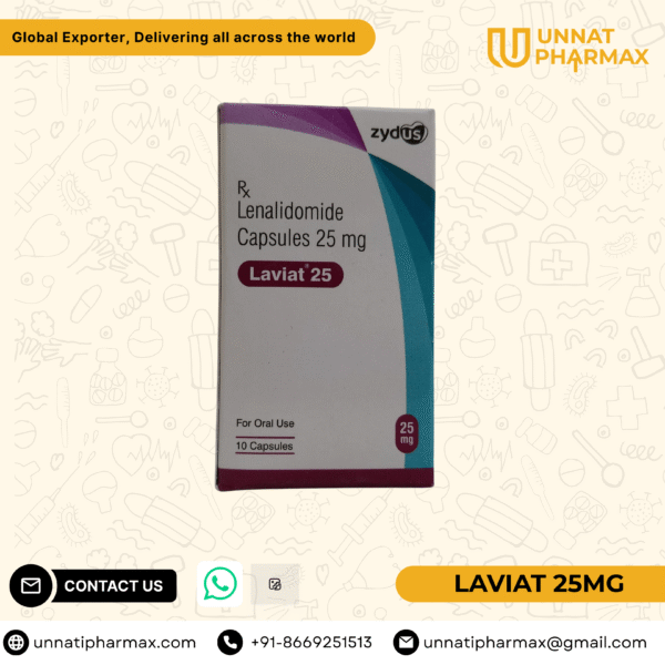 Laviat 25mg Lenalidomide Capsules for blood cancer treatment.