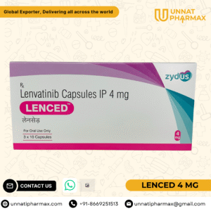 Lenced 4mg Lenvatinib Capsules for thyroid, kidney, liver, and endometrial cancers.