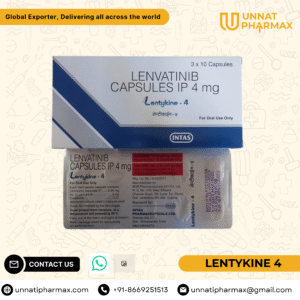 Lentykine 4mg Lenvatinib Capsules for thyroid, kidney, liver, and endometrial cancers.