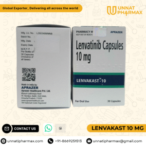 Lenvakast 10mg Lenvatinib Capsules for thyroid, kidney, liver, and endometrial cancers.