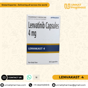 Lenvakast 4mg Lenvatinib Capsules for thyroid, kidney, liver, and endometrial cancers.