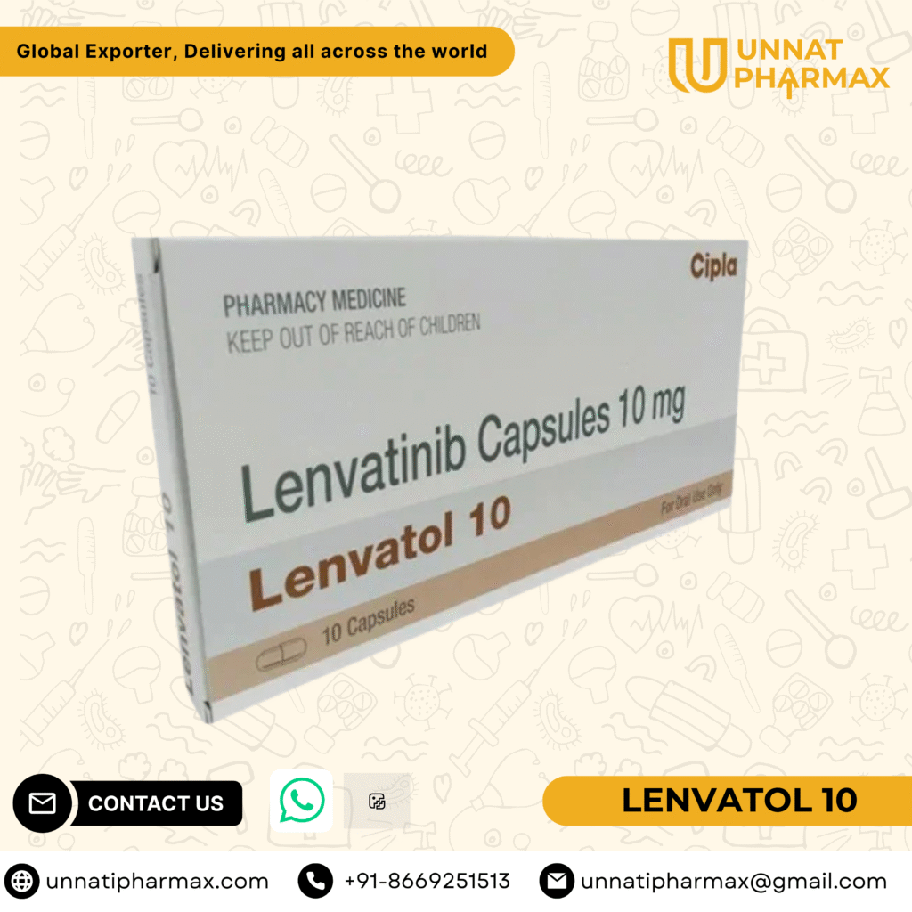 Lenvatol 10mg Lenvatinib Capsules for thyroid, kidney, liver, and endometrial cancers.
