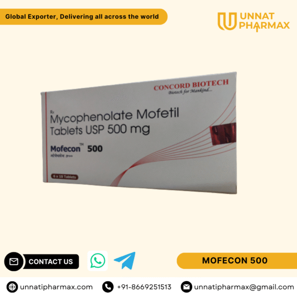 Mofecon 500 Tablet – Mycophenolate Mofetil 500mg – Immunosuppressant – Unnati Pharmax