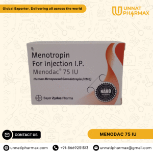 Menodac 75 IU Menotrophin For Injection for female infertility, male hypogonadism, and male infertility.