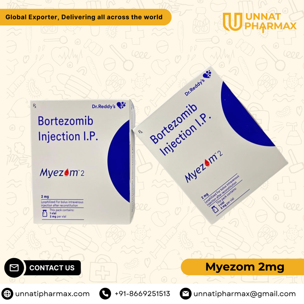 Myezom 2 mg Bortezomib Injection for the treatment of multiple myeloma and mantle cell lymphoma
