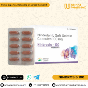 Ninbrosis 100 Capsule – Nintedanib 100mg for IPF & Cancer | Unnati Pharmax