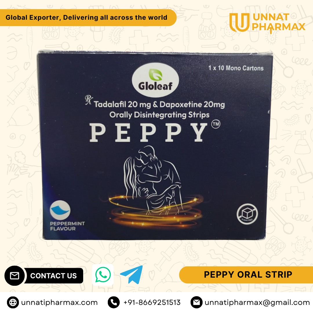 Peppy ODS Sildenafil Oral Dissolving Strip – Quick Relief for Erectile Dysfunction – Unnati Pharmax Peppy ODS Oral Strip – Fast-Dissolving Sildenafil Strips for Erectile Dysfunction – Unnati Pharmax