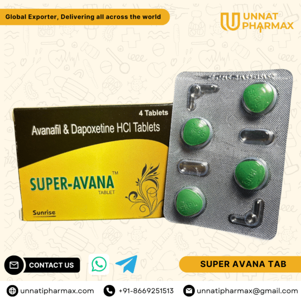 Super Avana – Avanafil + Dapoxetine Tablets for Erectile Dysfunction & Premature Ejaculation – Unnati Pharmax