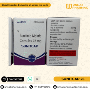 Sunitcap 25mg Sunitinib capsules for kidney cancer, GIST, and pancreatic neuroendocrine tumors.