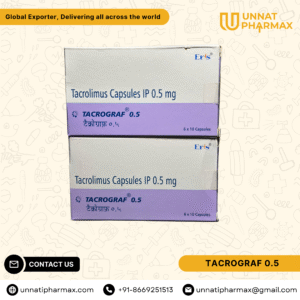 Tacrograf 0.5 mg Tacrolimus Capsules for the prevention of organ transplant rejection.