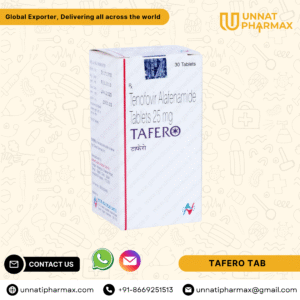 Tafero 25 mg tablets containing Tenofovir Alafenamide for the treatment of HIV and chronic hepatitis B.