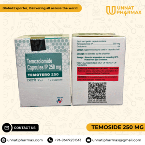 Temotero 250 Temozolomide Capsule for the treatment of brain cancer.