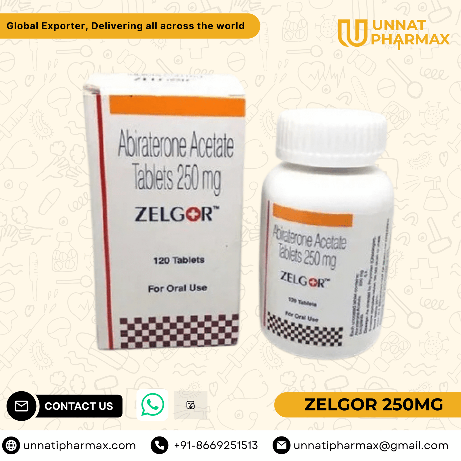 Zelgor Abiraterone Acetate 250mg Tablet – Prostate Cancer Medicine Zelgor Abiraterone Acetate 250mg tablets for prostate cancer treatment – generic Zytiga alternative
