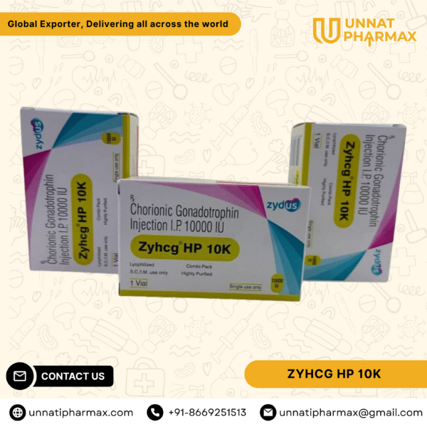 Zyhcg HP 10k Chorionic Gonadotrophin Injection for treating female and male infertility.
